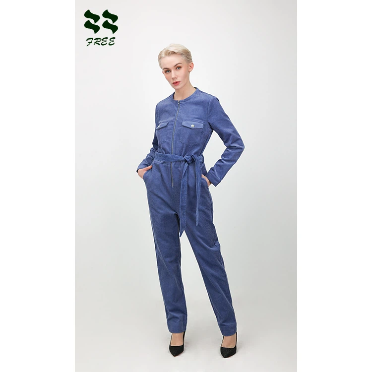 Long Sleeve Jumpsuit With Zipper At Front